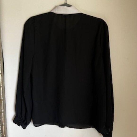 🧡3/15 Cece Long Sleeve Collar Ruffle Button Front Blouse Women's M - Picture 6 of 15